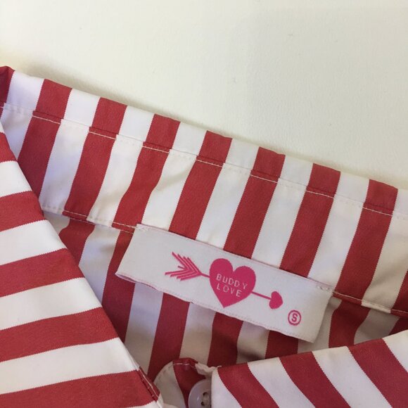 Buddy Love Womens Small Martina Two-Piece Set Red Stripe Lounge Wear Beach Cover - Picture 8 of 16